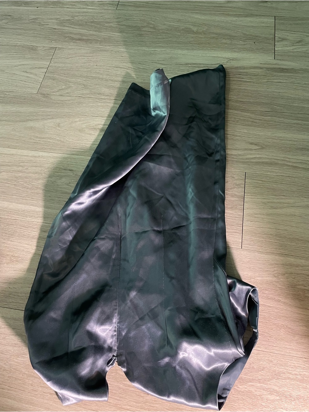 GAP Blue Satin V-Neck Midi Slip Dress - Picture 3 of 3